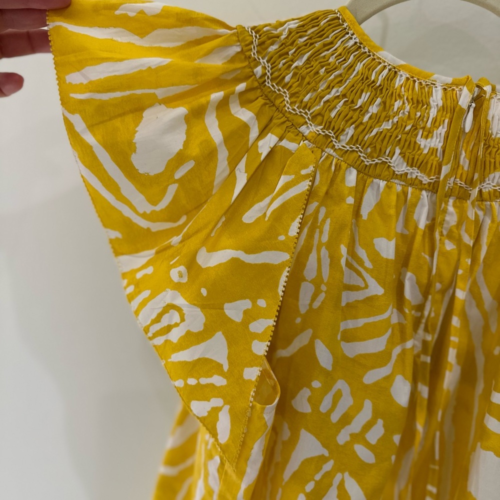 Hunter Bell Yellow printed Kinser Top size M - Picture 6 of 6